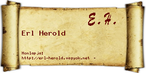 Erl Herold névjegykártya